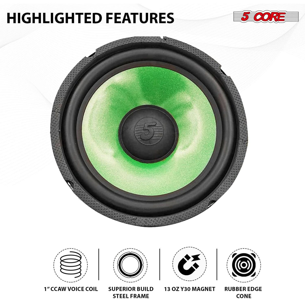 5 Core 8 Inch Subwoofer 900W PA DJ Sub Woofer Speaker 8Ohm w Deep Bass Replacement Component Speaker