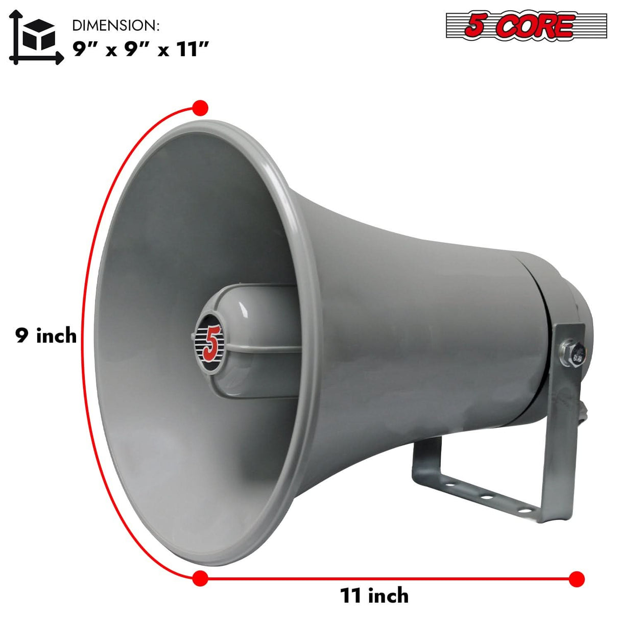 5Core 20W 8 Ohm PA horn loud speaker 9 inch outdoor indoor multi purpose loudspeaker
