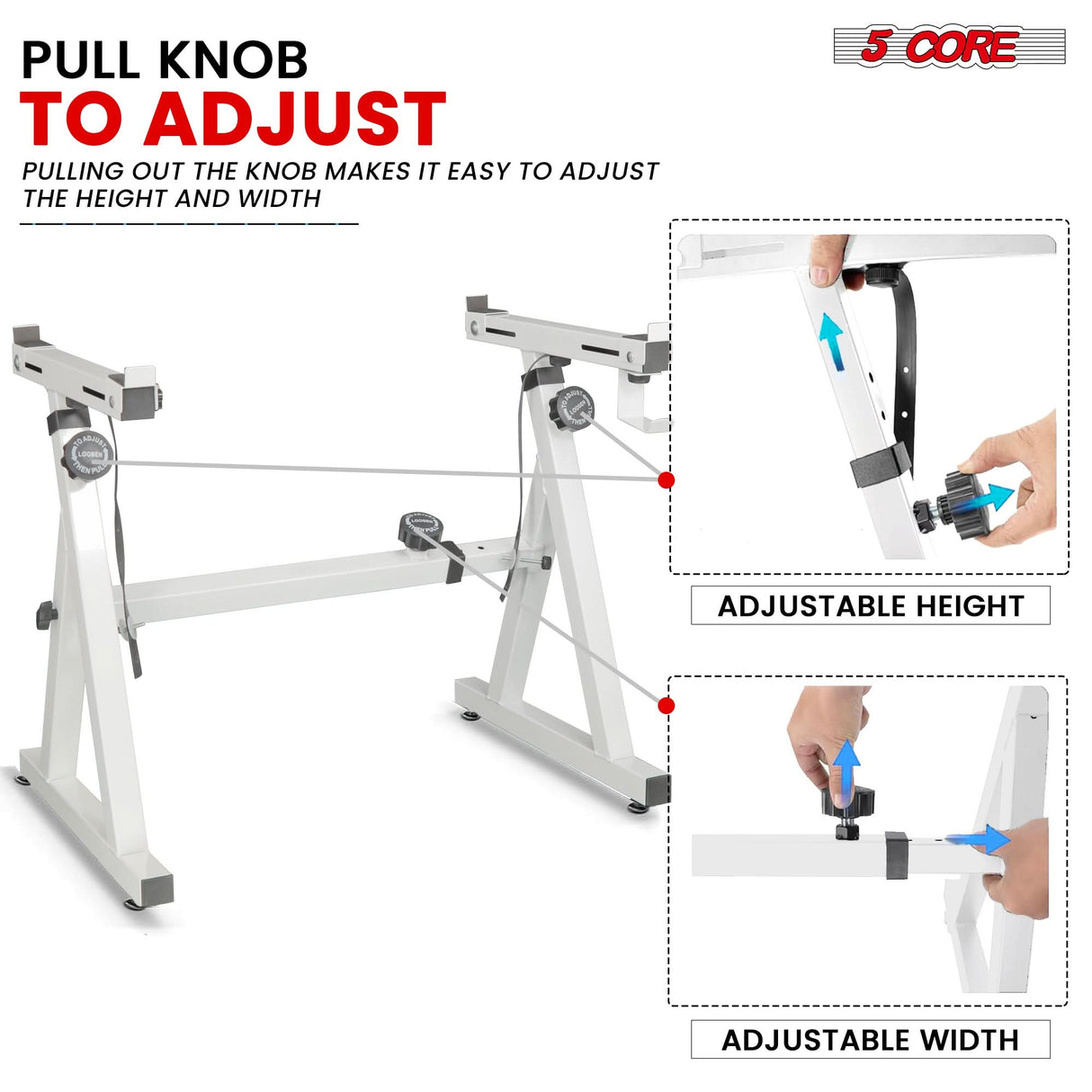 5 Core Keyboard Stand Piano Bench Combo Adjustable Key Board Stands 3" Padded Musician Chair Set