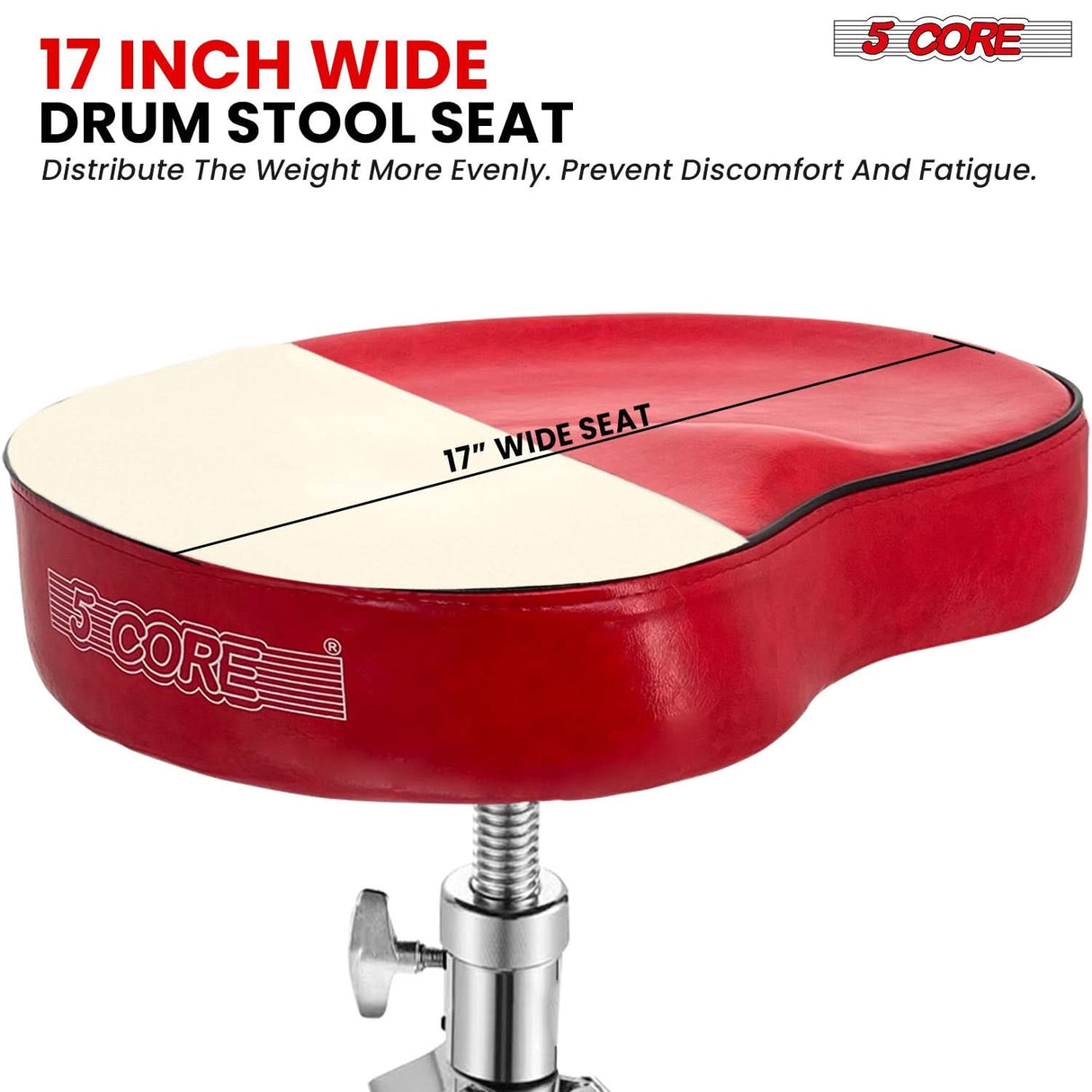 5Core Drum Throne Padded Guitar Stool Saddle Drummer Seat for Adults & Kids