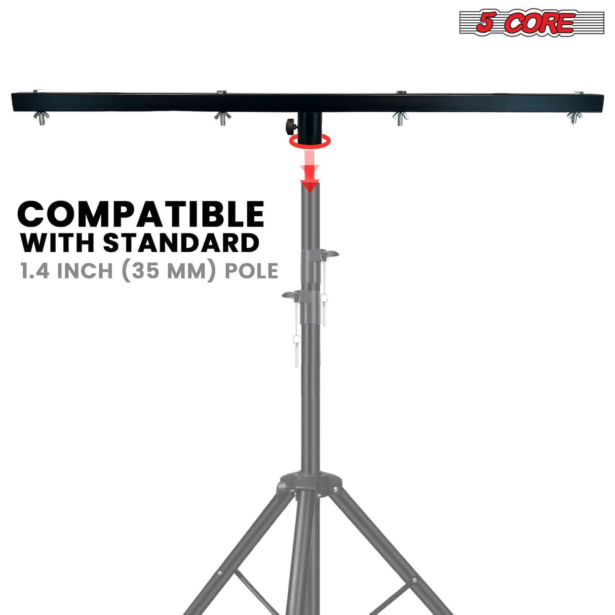 Adjustable 39 inch extension crossbar for DJ lighting with strong weight support