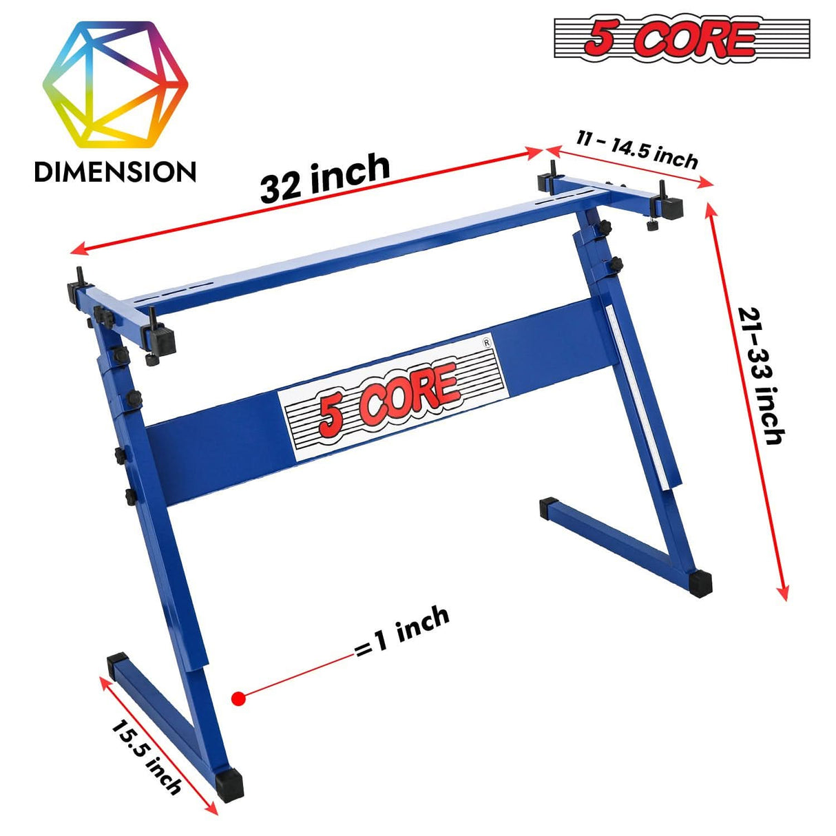 Z style heavy duty keyboard stand with adjustable height by 5Core