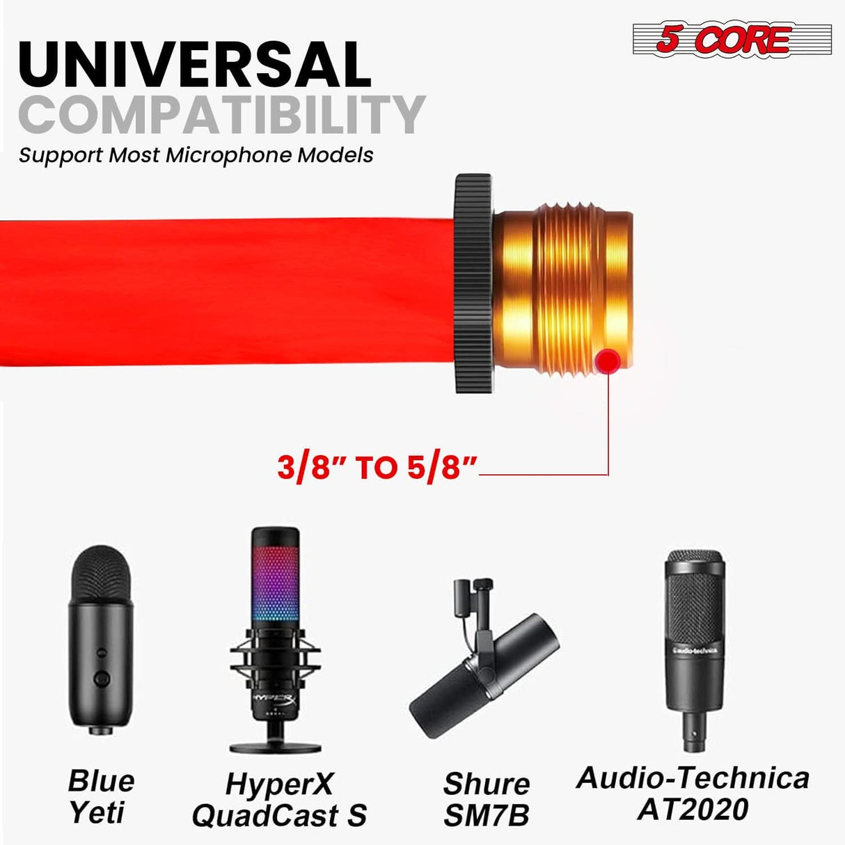 5Core Tripod Mic Stand 2Pcs Adjustable Holder Floor Microphone Boom Arm