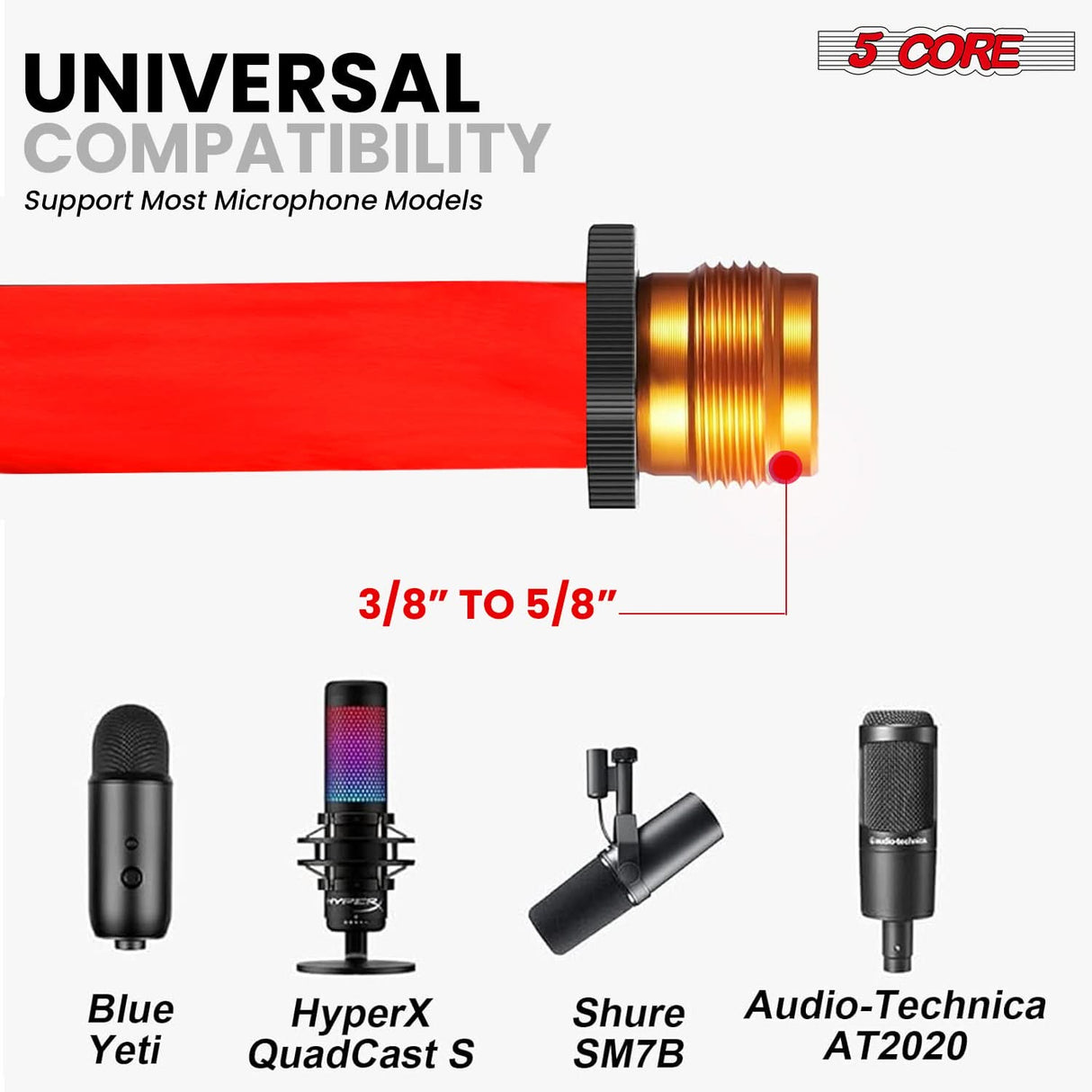 5Core Tripod Mic Stand 2Pcs Adjustable Holder Floor Microphone Boom Arm