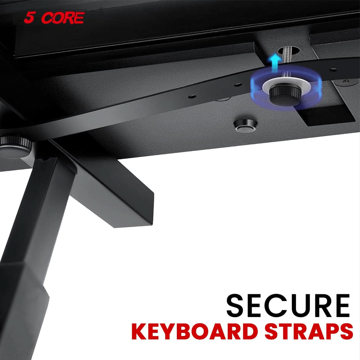 5Core Z style piano stand, sturdy electric keyboard riser holder with adjustable height and wheels in black