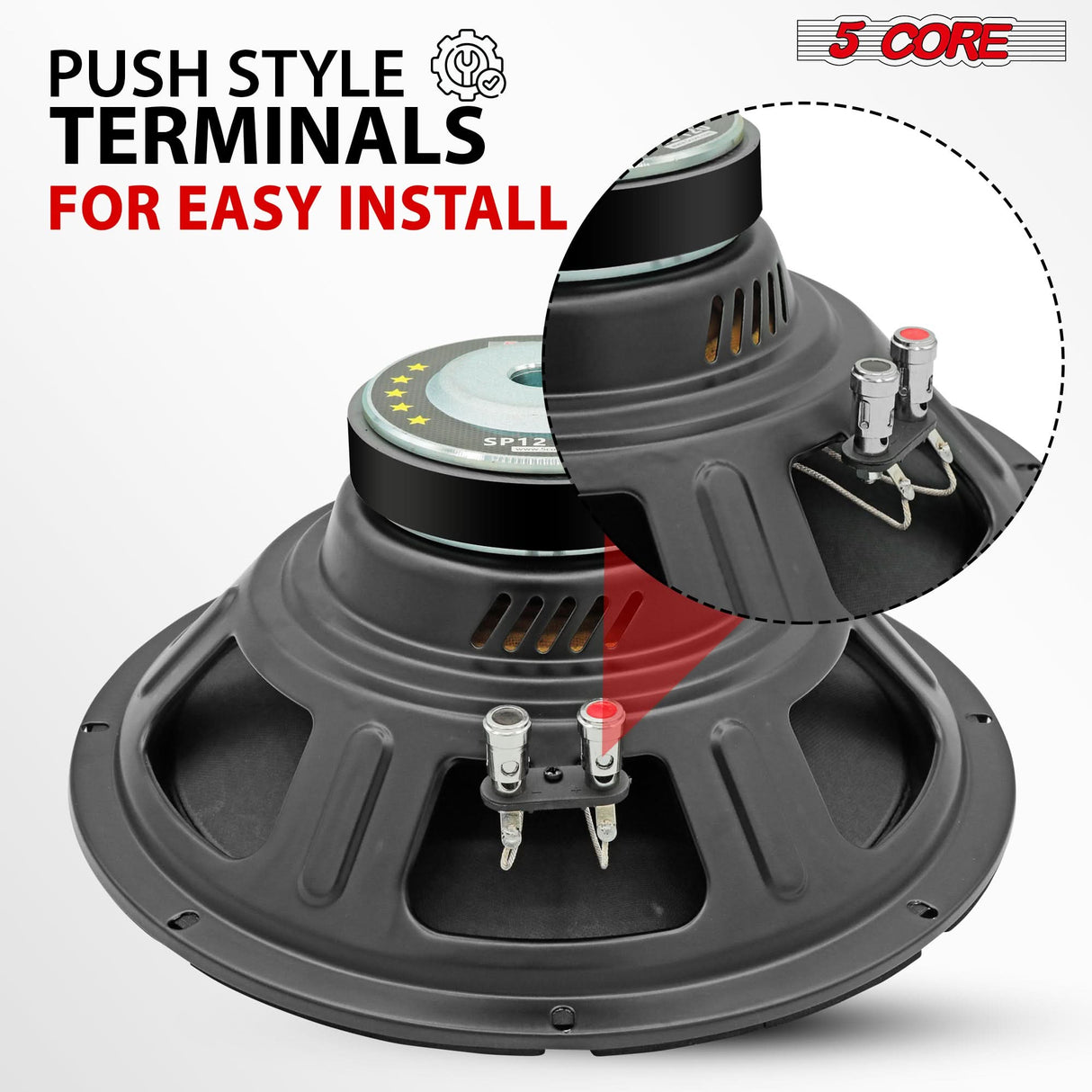 5 Core 12 Inch Speaker Pair 200W PA DJ Loudspeaker 8 Ohm Replacement Driver w 30 Oz Magnet