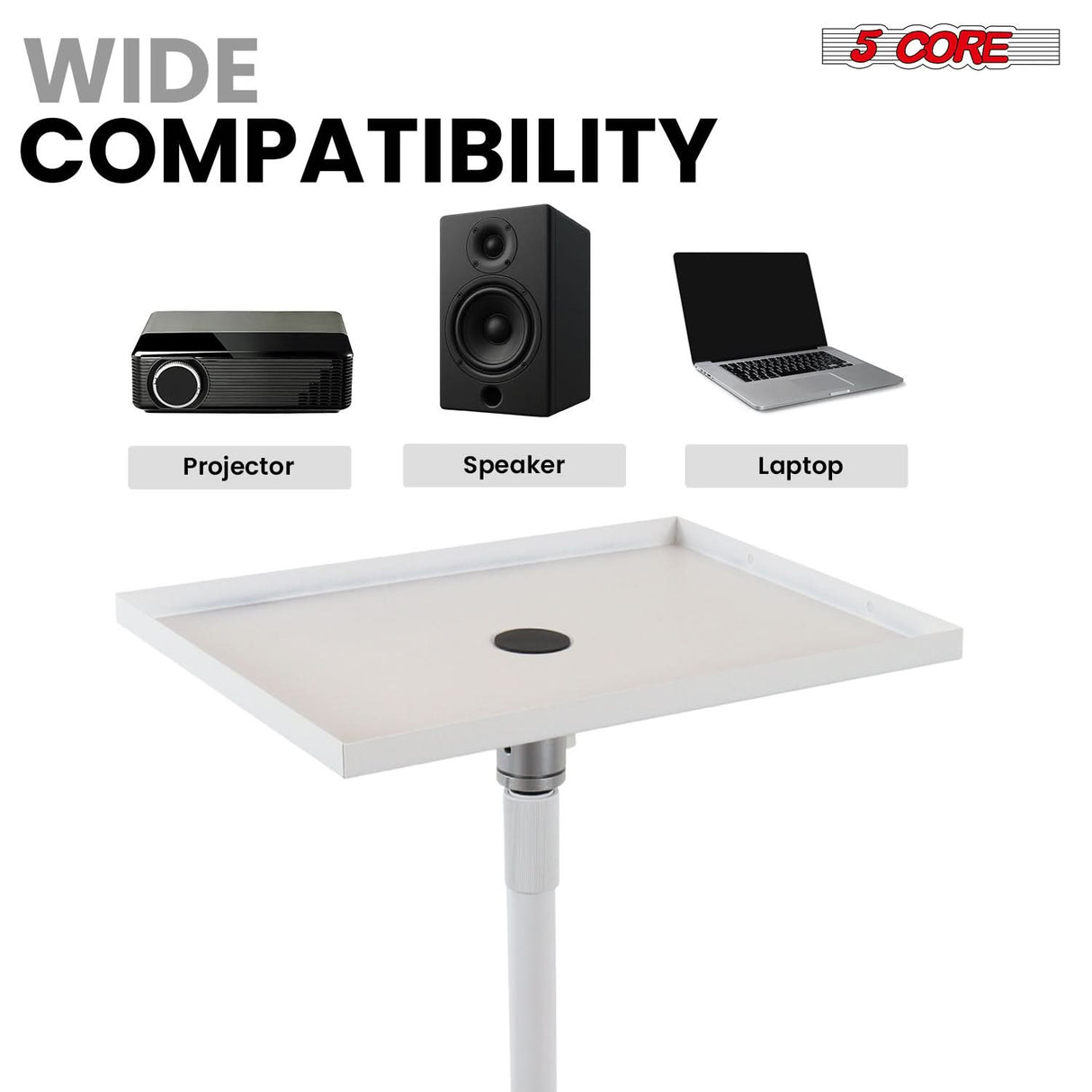 5 Core Projector Stand Floor Adjustable 53" Universal Projectors Support for Home Office & Studio