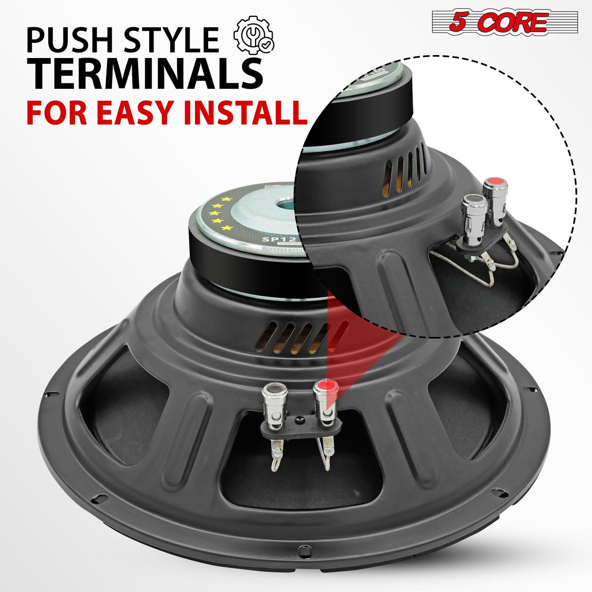 5 Core 12 Inch Speaker Pair Car Audio 200W Powerful Replacement Component Driver 4Ohm Loudspeaker