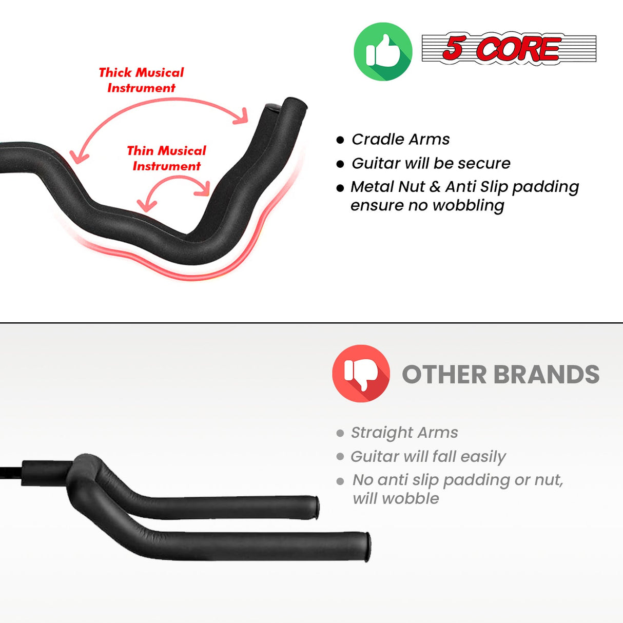 5 Core Amp Stand Heavy Duty Metal Build Adjustable Guitar amplifier Low Profile Folding Collapsible