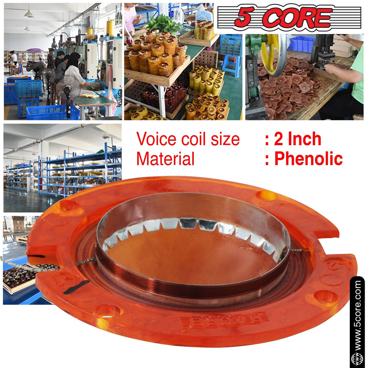 5Core 2" Replacement Phenolic Tweeter Diaphragm Voice Coil High Pitch Horn