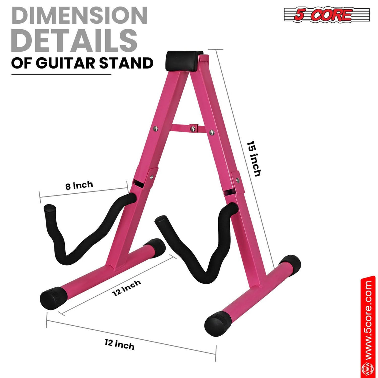 Durable pink metal stand for storing guitars safely
