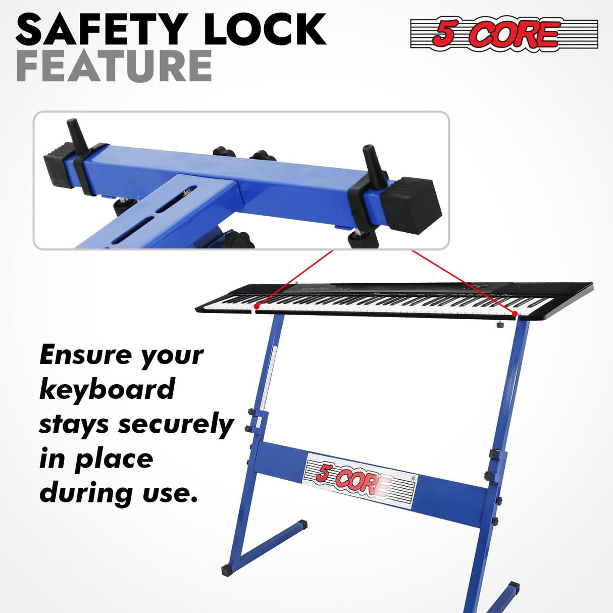 Sturdy piano riser lift stand Z shaped design by 5Core