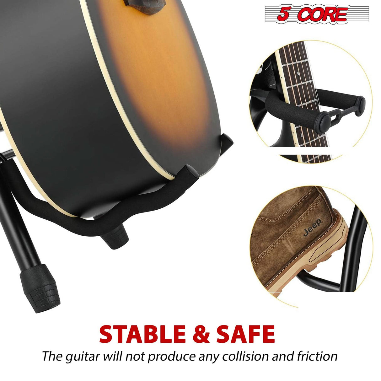 Stable guitar stand stool with footrest and 300 lbs capacity