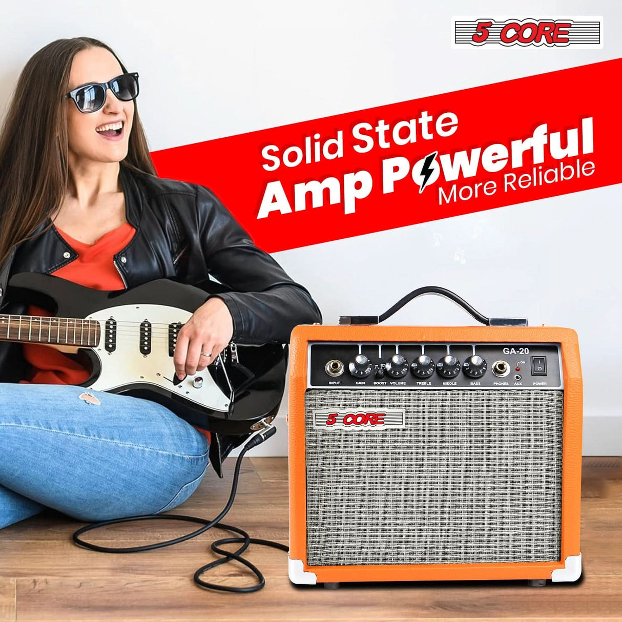 5 Core electric bass acoustic guitar 20W amplifier for beginners and pros