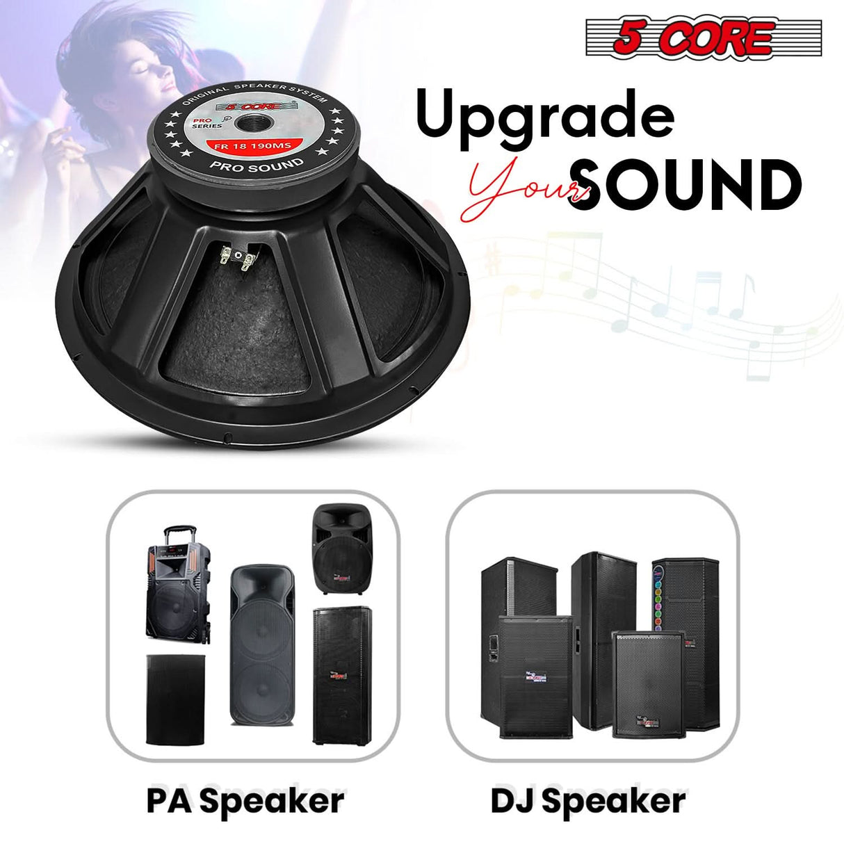 5 Core Full Range PA Subwoofer high output speaker view