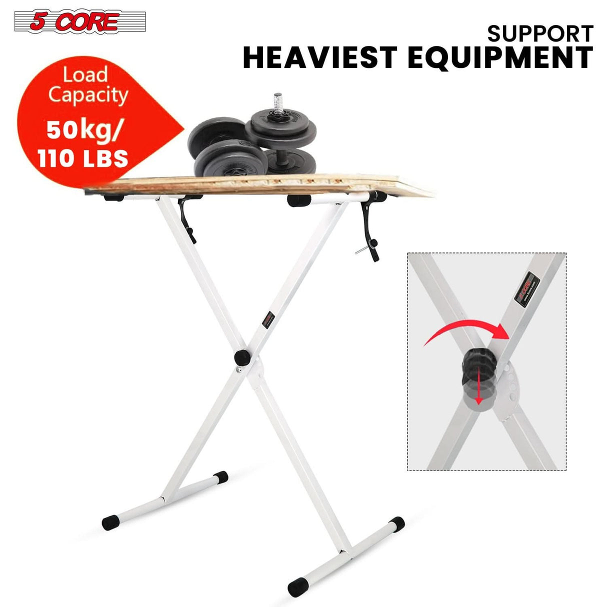 5Core durable keyboard riser with cushioned seat for practice and performance