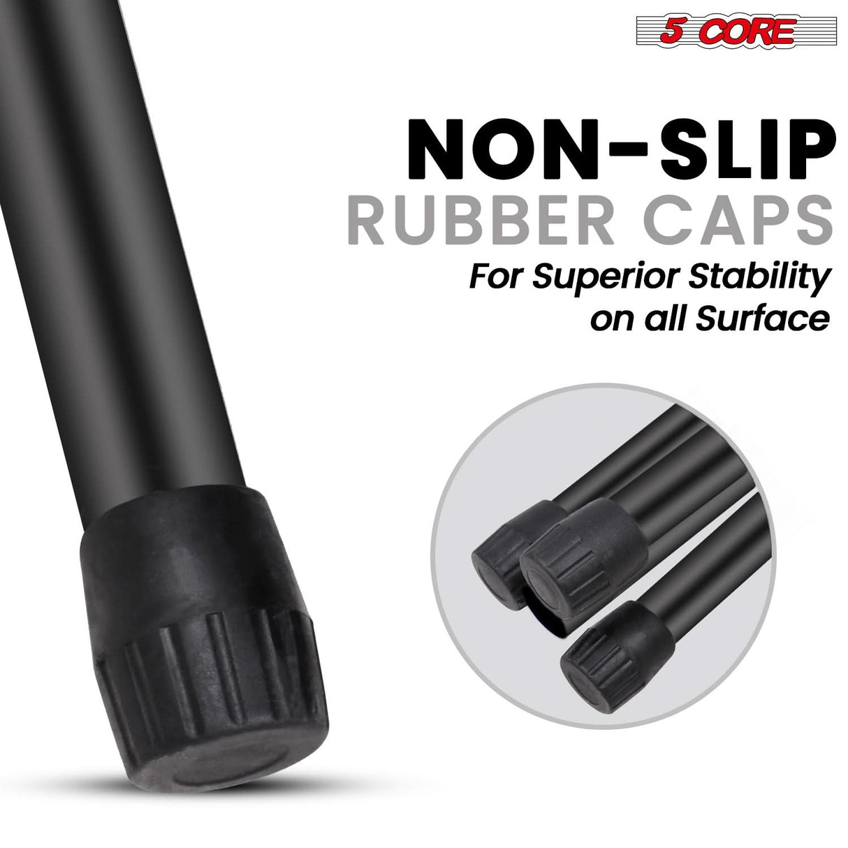 5 Core Speaker Stand Adjustable 31 to 54" PA DJ Tripod Stands Heavy Duty w 35mm Insert 132 Lbs