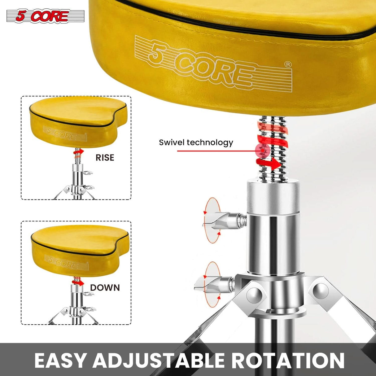 5Core Drum Throne Padded Guitar Stool Saddle Drummer Seat for Adults & Kids
