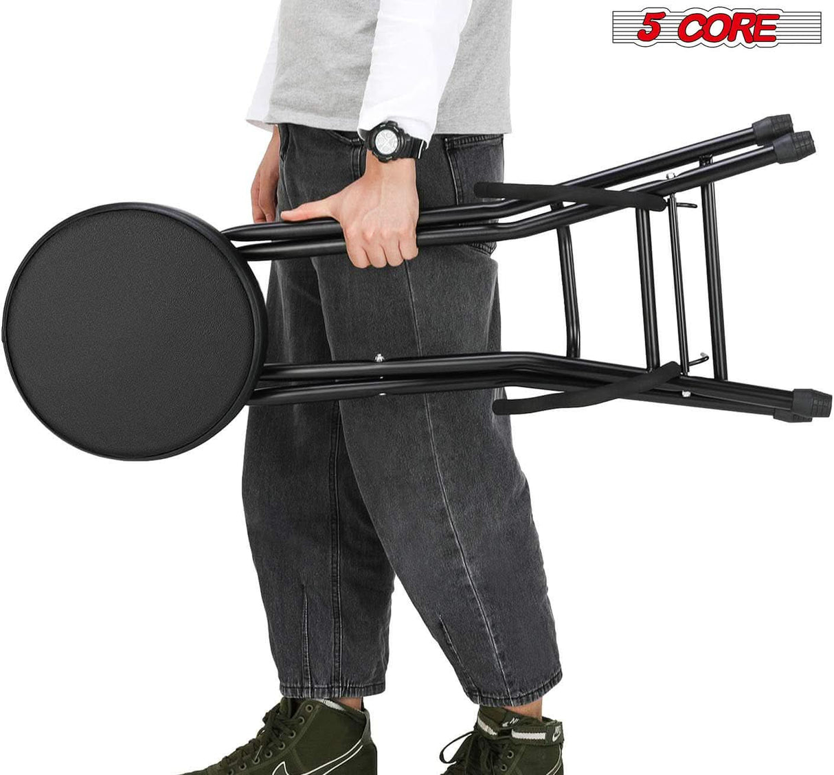 Multi-purpose 5Core stool for playing guitar and storing it