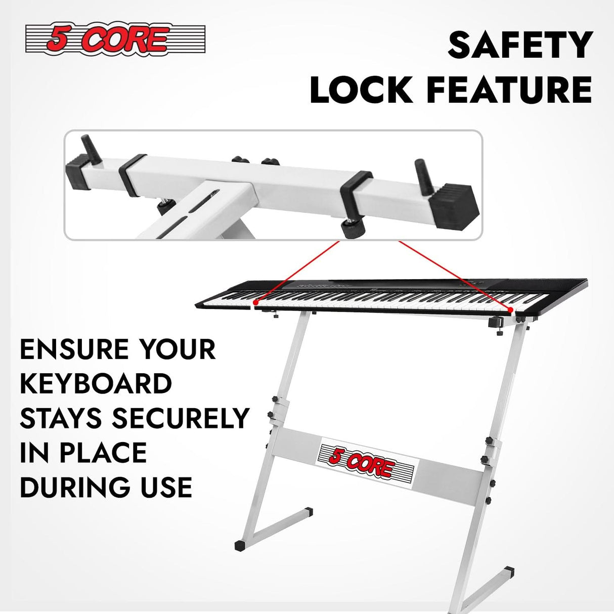 5 Core Keyboard Stand Z Style Height Adjustable Sturdy Piano Riser Lift Holder Stands