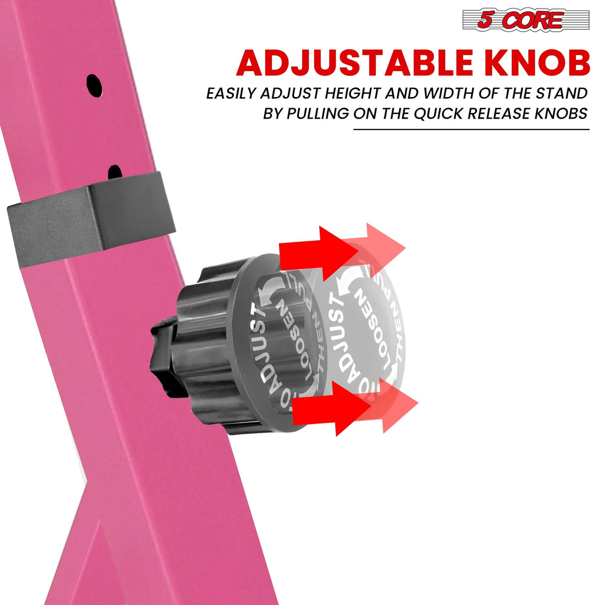 Adjustable pink electric piano riser stand Z style by 5Core