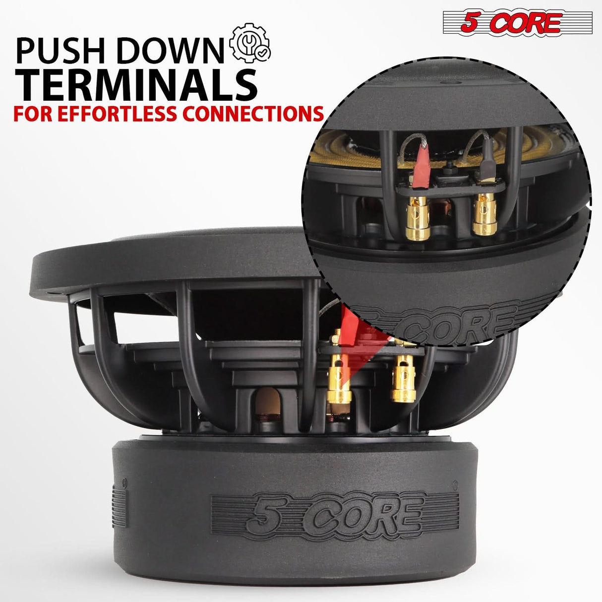 5Core 8 Inch Car Subwoofer Dual 2Ohm 1000W Component Sub Woofer Driver Aluminum Frame 8” Woofers