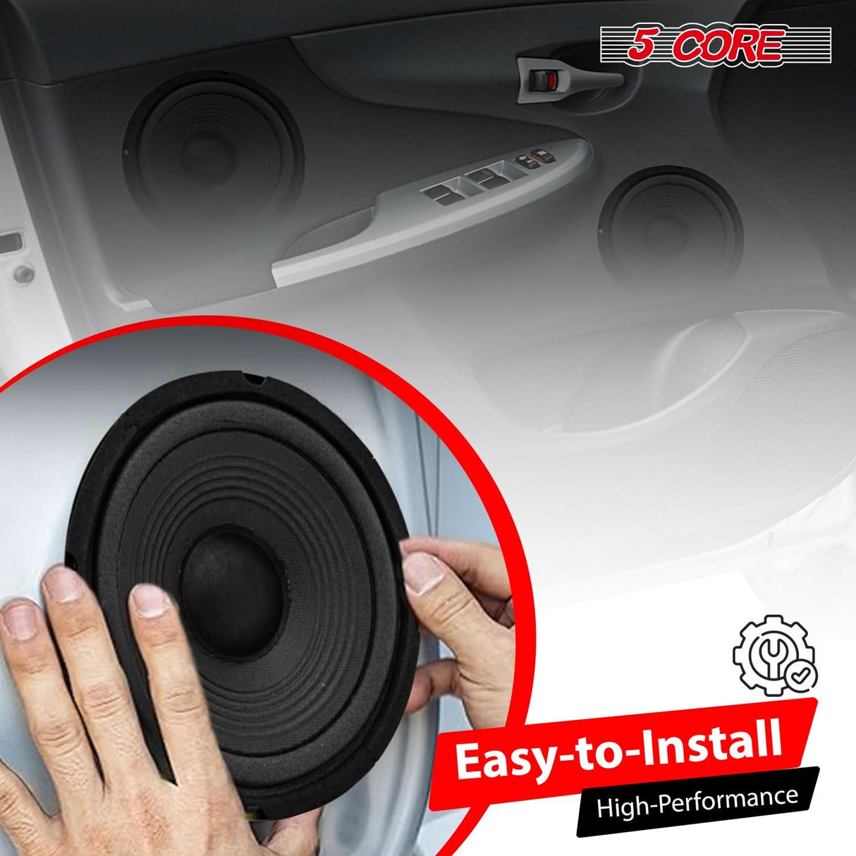 5Core 6.5 Inch Subwoofer speaker 300Watt Car Subwoofer 4Ohm Replacement Sub Woofer