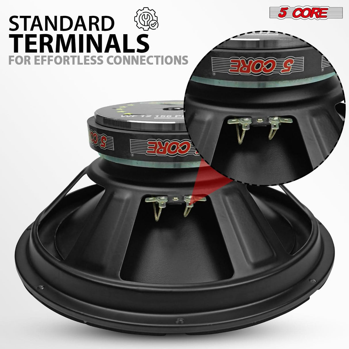 5 Core 12 Inch Woofer Pair 400W Car Subwoofer 4Ohm Replacement Deep Sub w Poly Cone