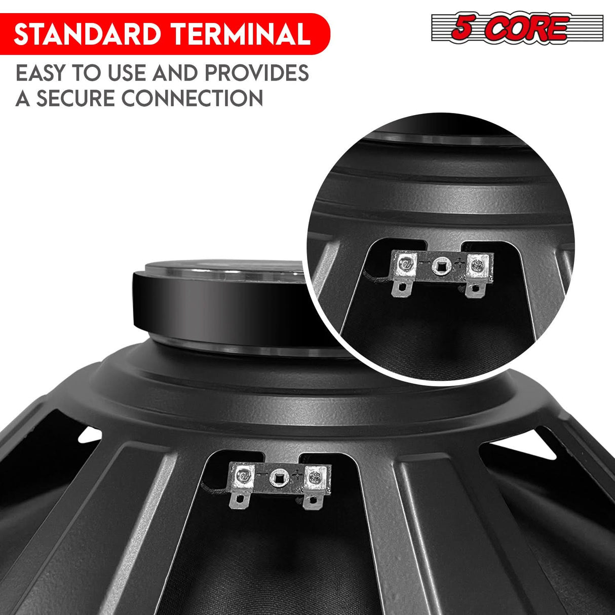 5Core 15 inch professional PA subwoofer speaker cone detail view