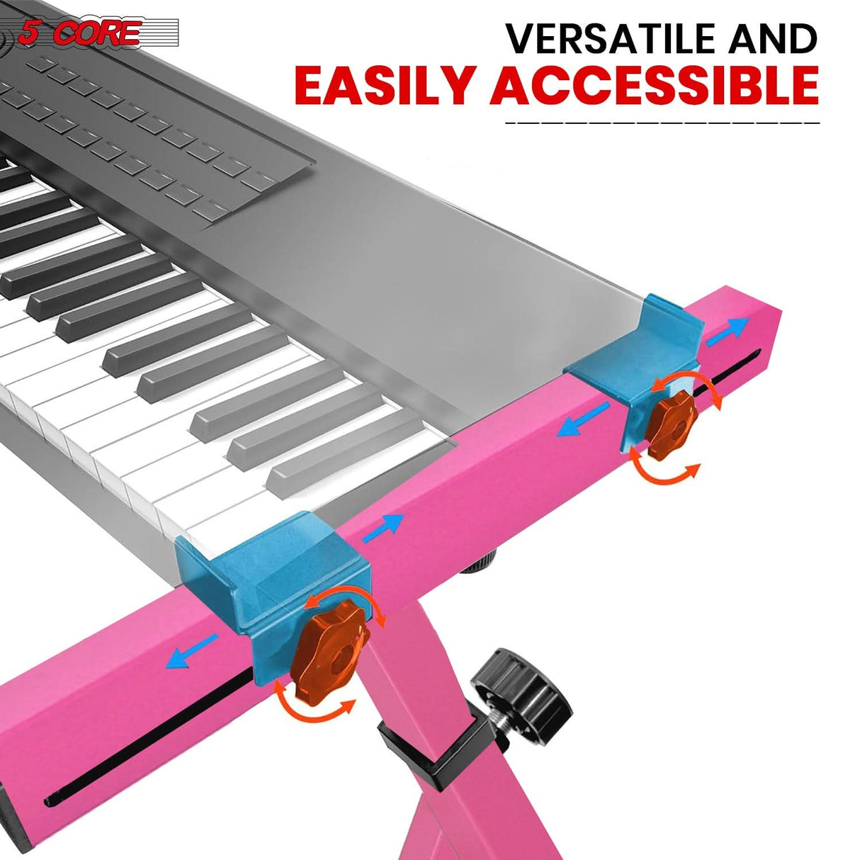 5Core heavy duty adjustable pink stand for electric keyboard
