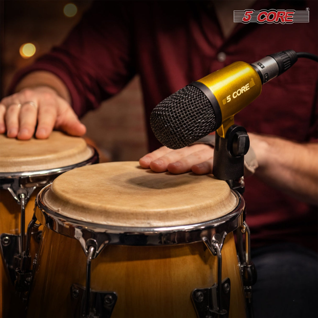 5 Core Conga Mic Snare Tom Set Professional XLR Cardioid Condenser Instrument Microphone Kit