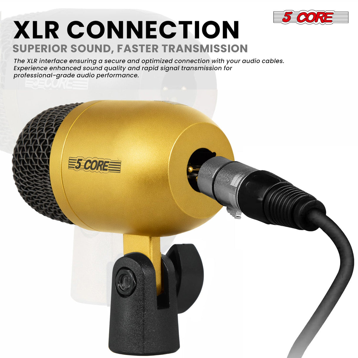 5 Core Conga Mic Snare Tom Microphone Drum Kit Condenser XLR Instrument Mics