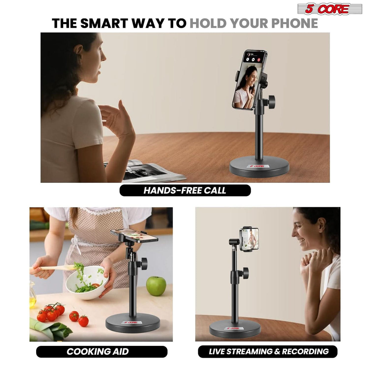 3-in-1 adjustable desktop mic stand for streaming, gaming, and calls