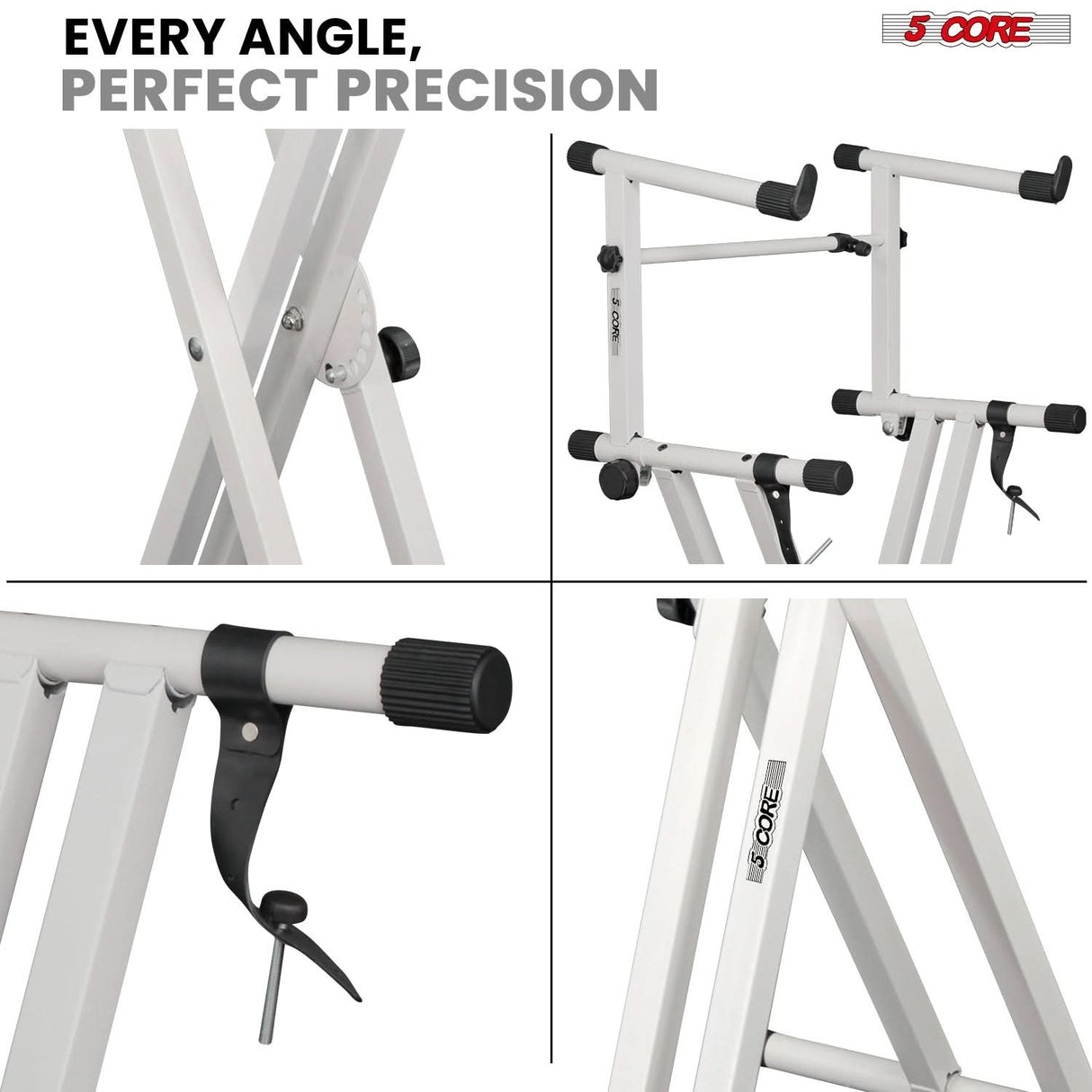 5Core 2 Tier Keyboard Stand Double X Style Adjustable Electric Piano Riser Holder