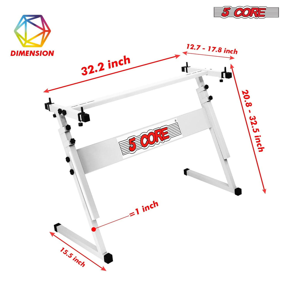 5 Core Keyboard Stand Z Style Height Adjustable Sturdy Piano Riser Lift Holder Stands