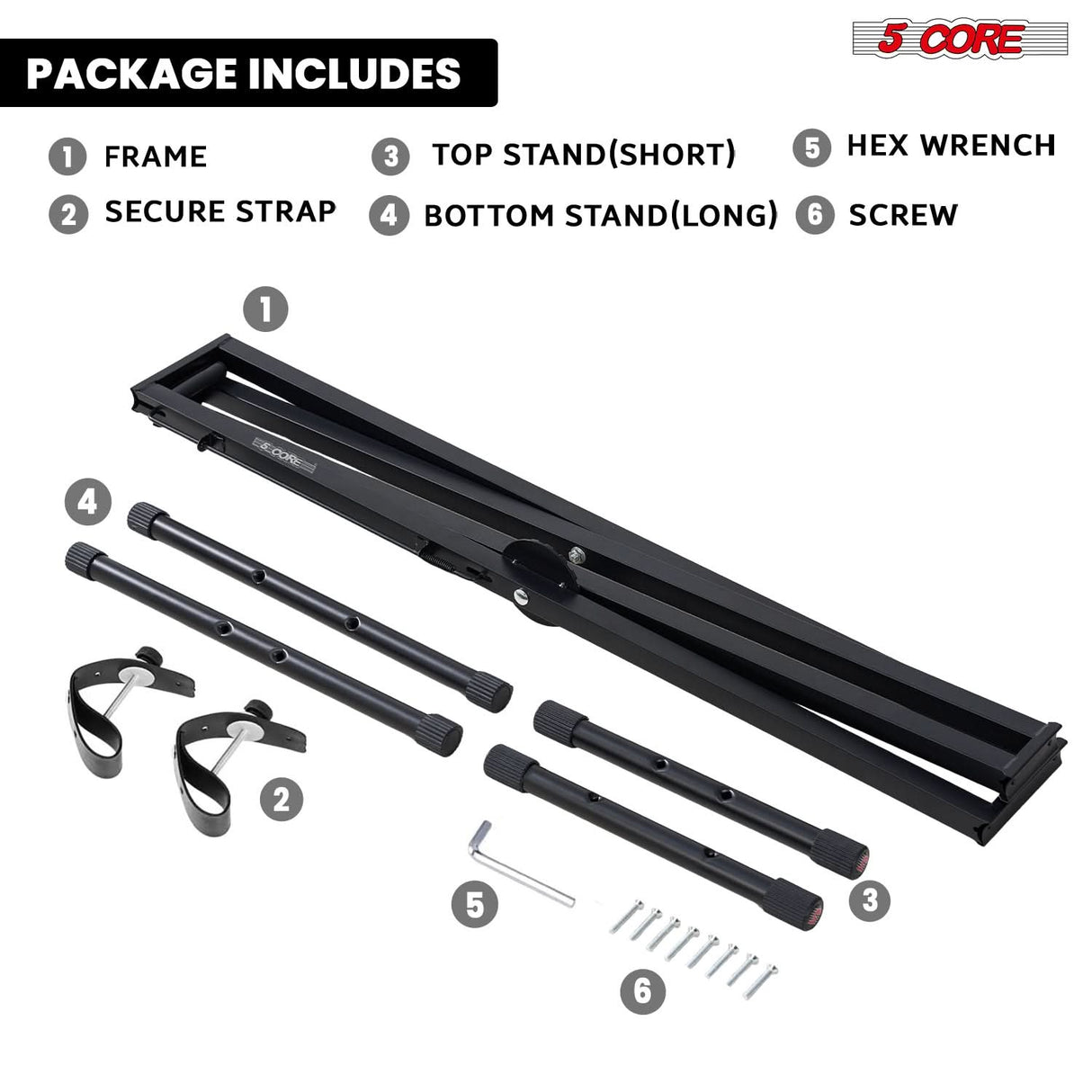 5 Core Keyboard Stand Height Adjustable One Hand Trigger Quick Release Portable Key Board DJ Stands