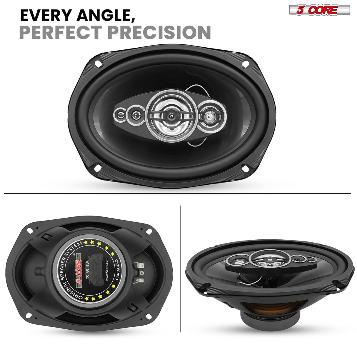 5Core 6x9 Car Speaker 800W 4Pcs 4Ohm 4 Way Coaxial Speaker Audio w Super Tweeter Universal Fit