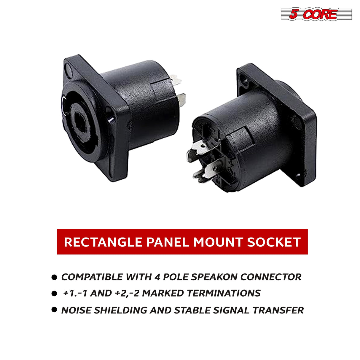 5 Core Speakon Adapter High Quality Audio Jack Male Audio Pin Speaker Adapter Connector