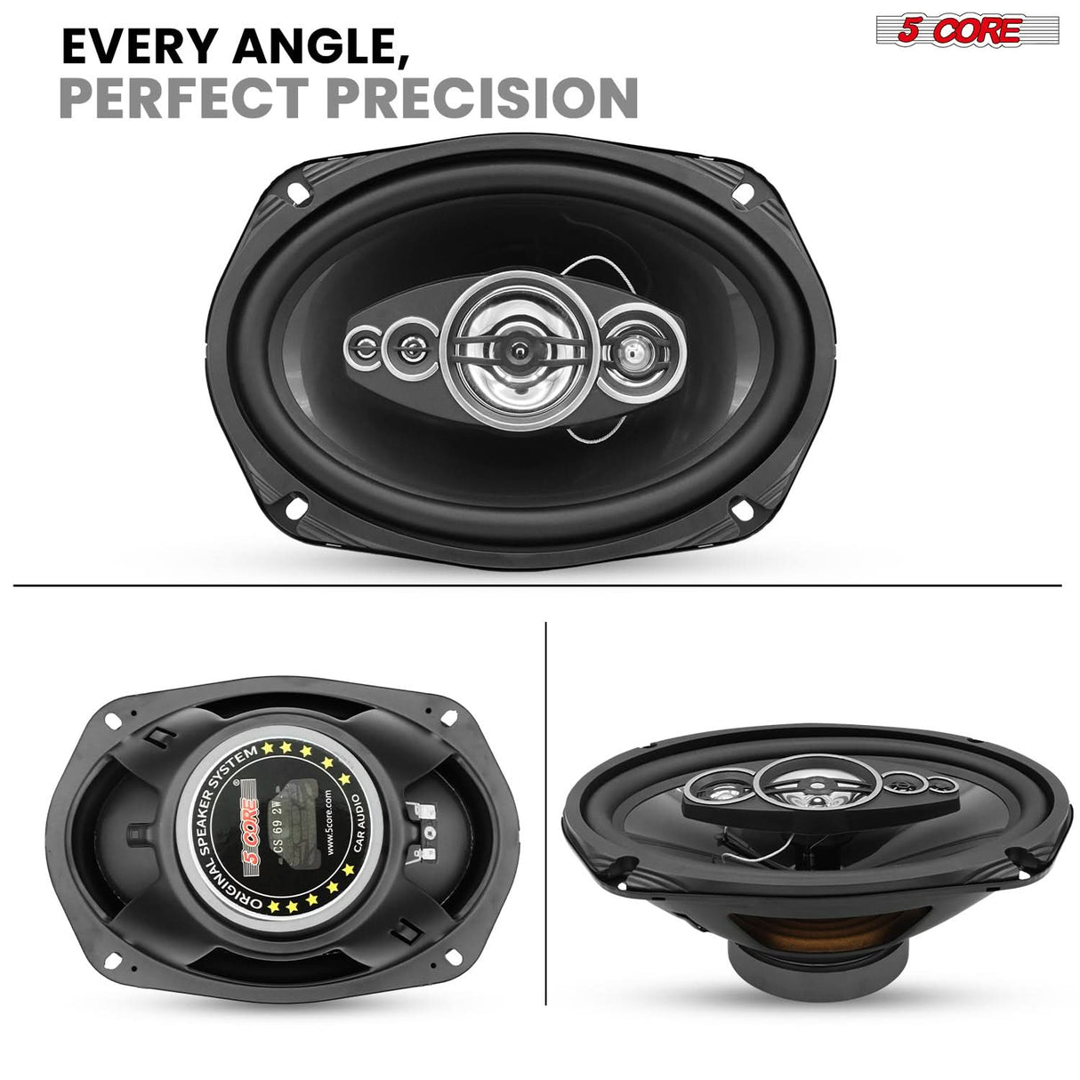 5Core 6x9 Car Speaker Pair 800W 4Ohm 2 Way Coaxial Speaker Audio w Super Tweeter Fit for Vehicle