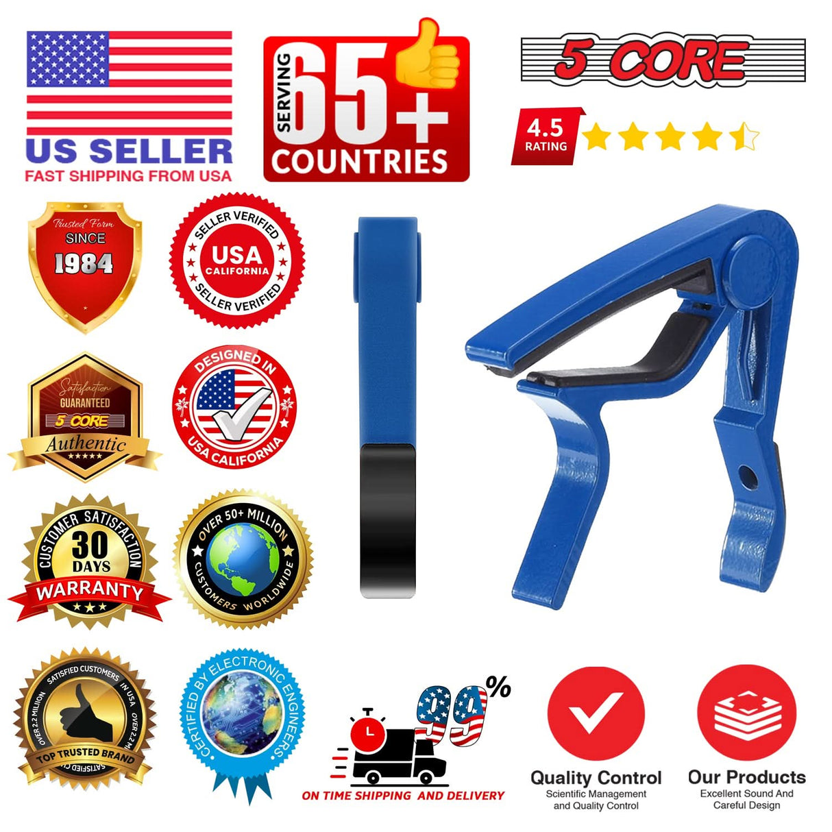 5Core Capo – Ideal for Banjo, Mandolin, Ukulele Players View