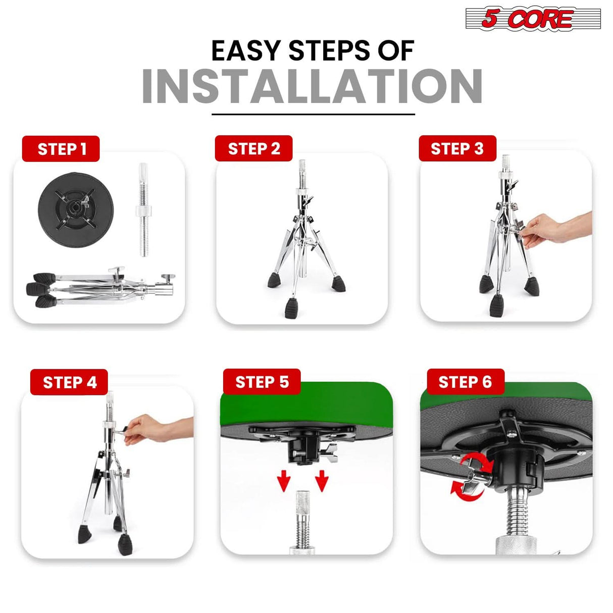 Velvet topped adjustable drum throne designed for comfort and durability