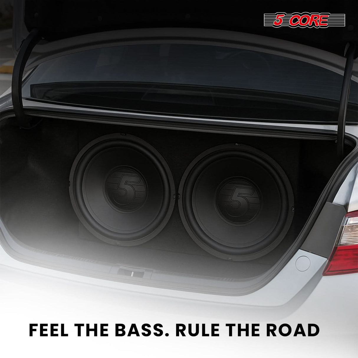 5 Core 8 Inch Subwoofer Pair 200W Car Audio Woofer 4 Ohm Replacement Deep Bass Loud Speaker