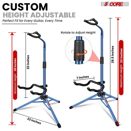 5Core Guitar Stand Pair Floor Folding Holder Soporte Para Guitarra for Acoustic Electric Bass