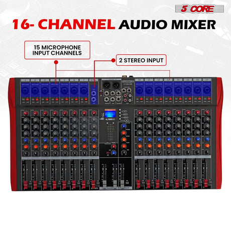 Professional DJ mixer by 5 Core with USB and wireless streaming