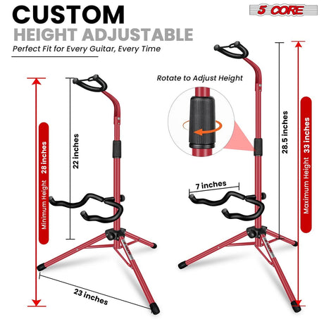 5Core Guitar Stand Pair Floor Folding Holder Soporte Para Guitarra for Acoustic Electric Bass