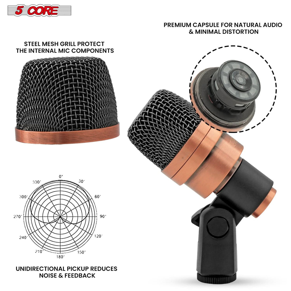 Copper 5Core instrument microphone for studio and live performance
