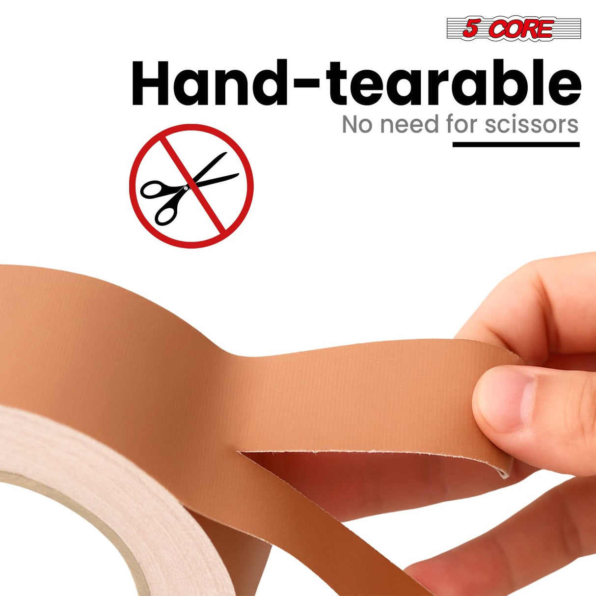 5 Core Gaffers Tape 2" 30 Yards 4Pcs Professional Brown Pro Gaff Tape Non Reflective Water Resistant
