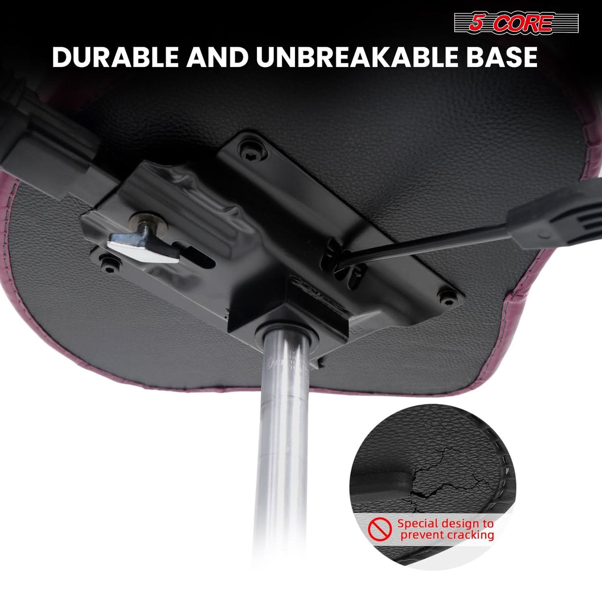 5 Core Drum Throne w Backrest 4" Padded Stool Adjustable 24.5" Drummer Chair w 441Lb Capacity