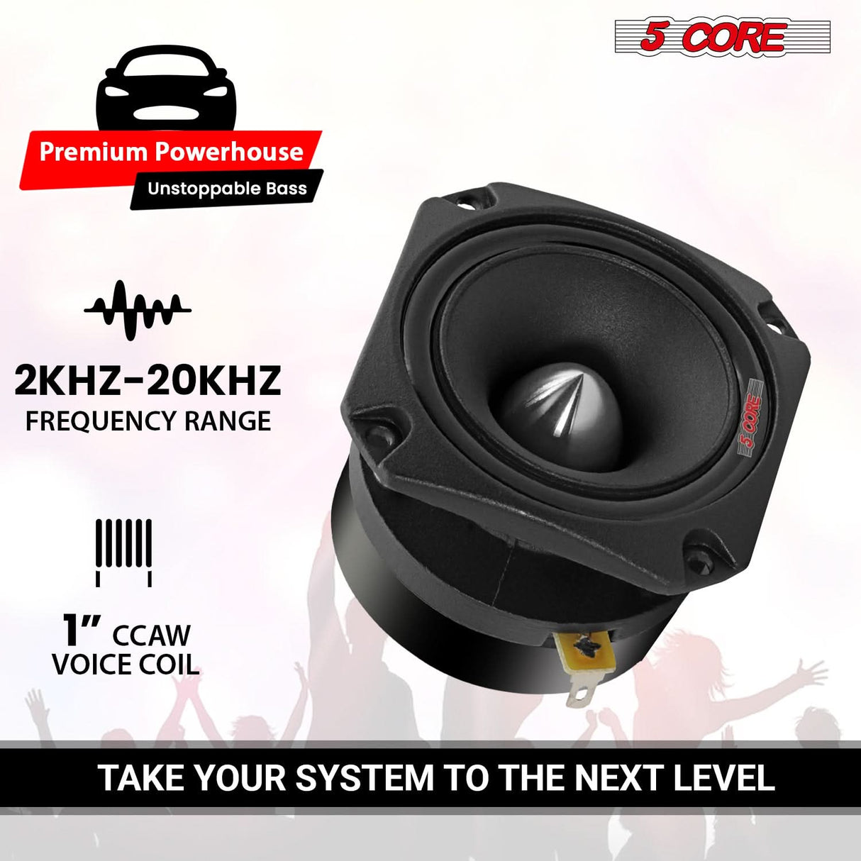 5Core Tweeters Speakers Car Audio Pair 600W Peak 3.5 Inch Super Tweeter Bullet