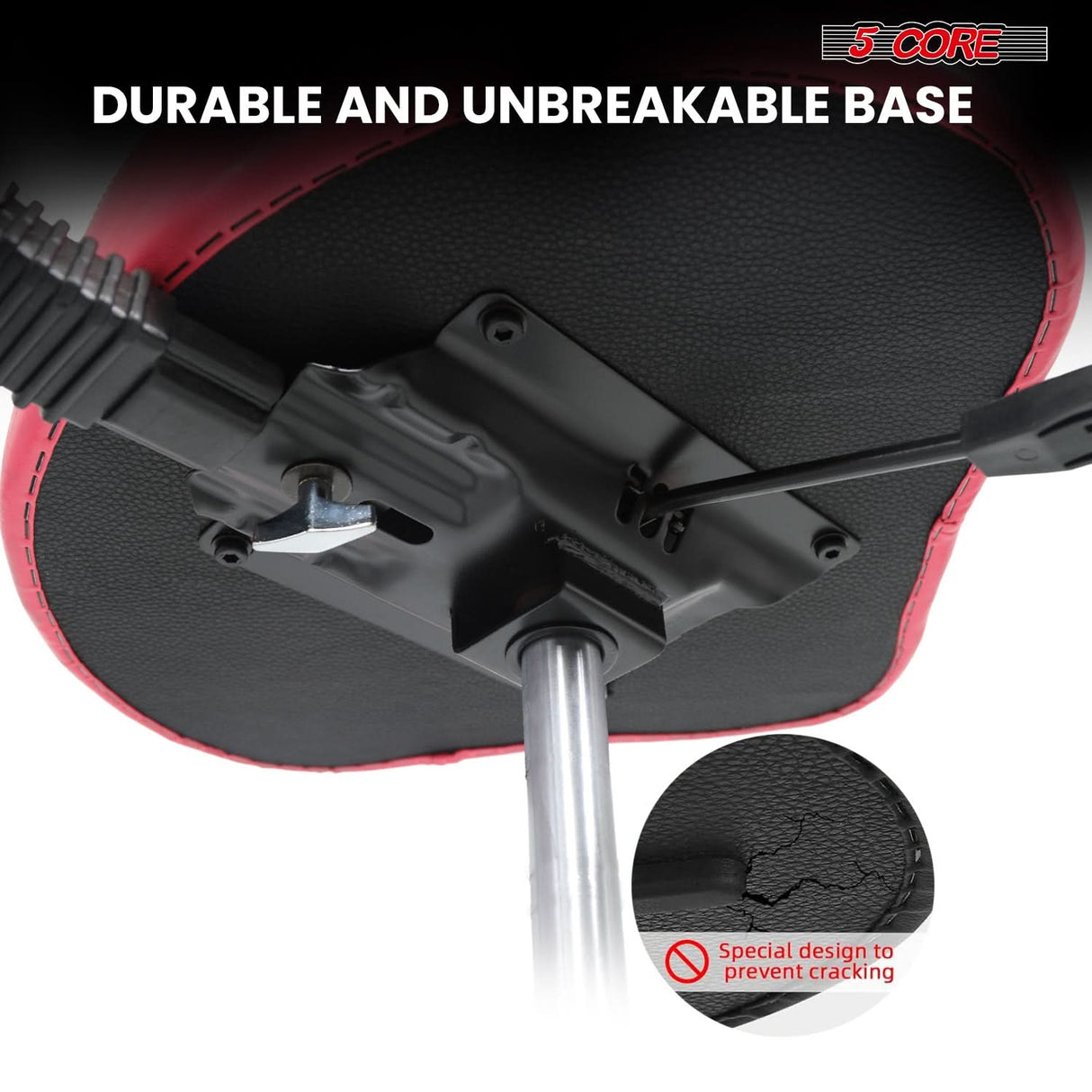 5 Core Drum Throne w Backrest 4" Padded Stool Adjustable 24.5" Drummer Chair w 441Lb Capacity